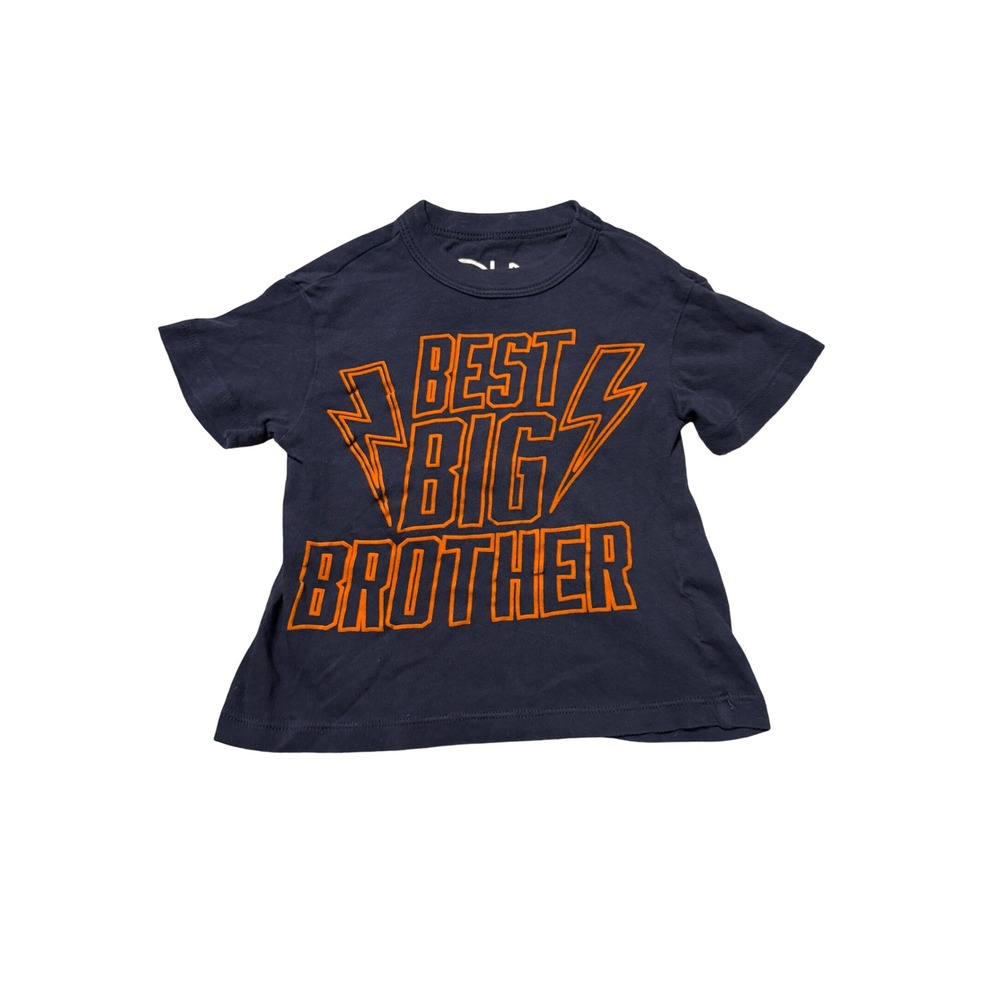 NWOT Chaser Short Sleeve Shirt 2T Best Big Brother Orange Velvet Letters Cotton